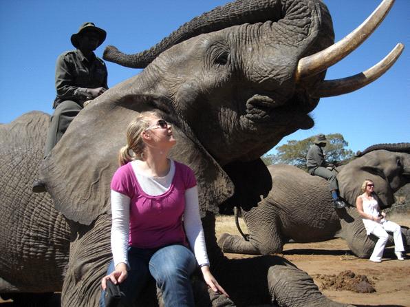 Seated on the knee of an elephant - quite awe-inspring!