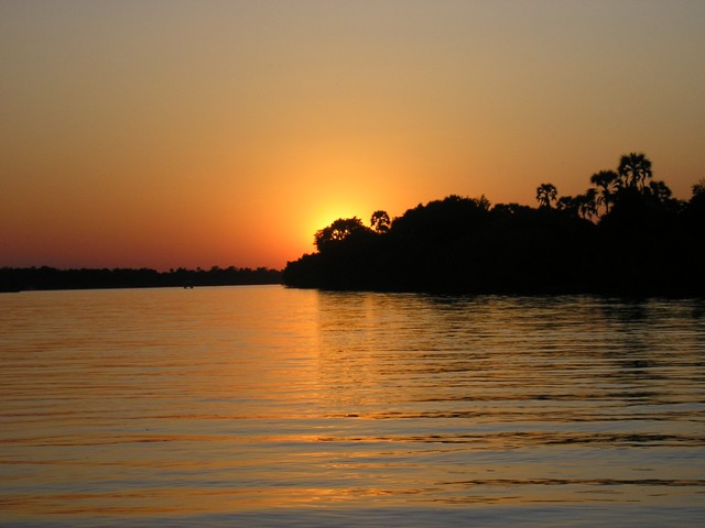 Sunset on the mighty Zambezi River
